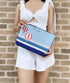 Kate Spade Up up And Away Hot Air Balloon Large Zip Pouch Blue Multi Leather kate spade Pouches & Accessories